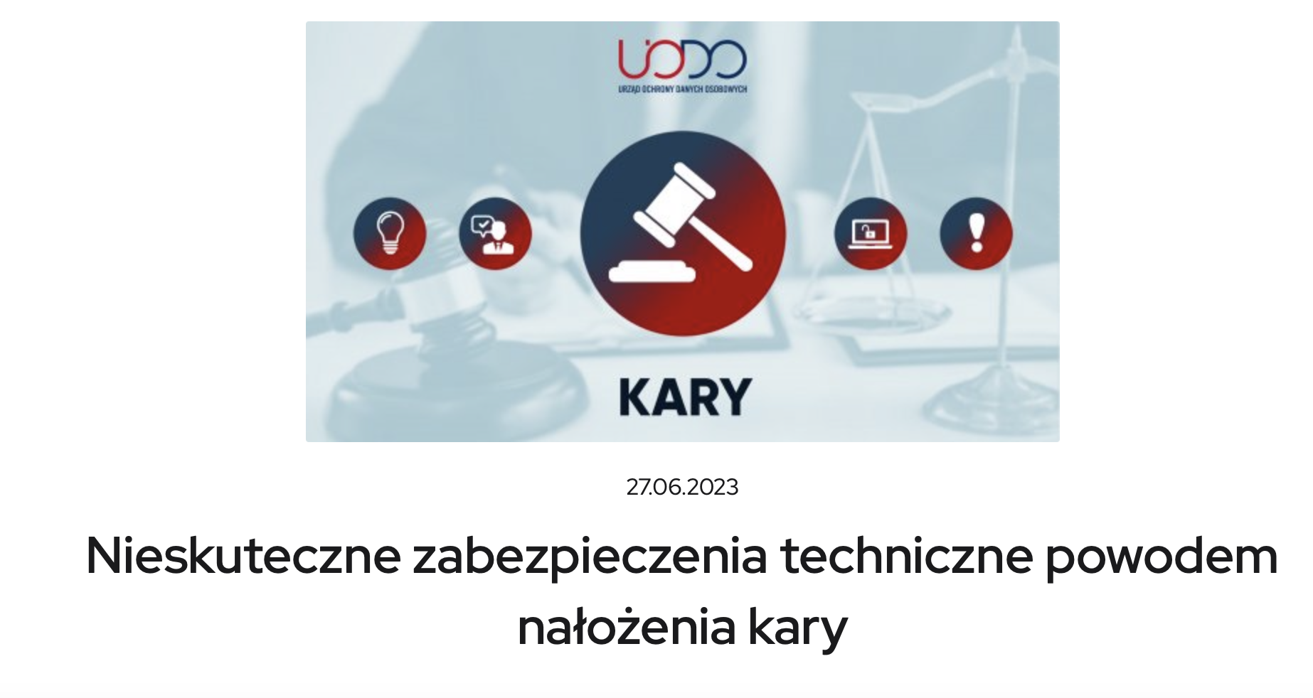 Read more about the article Prezes UODO nałożył administracyjną karę pieniężną w wysokości 30 tys. zł na jednego z burmistrzów